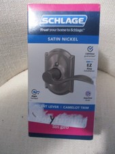 Schlage Right Handed Accent Door Lever with Camelot Trim Satin Nickel Non Turn