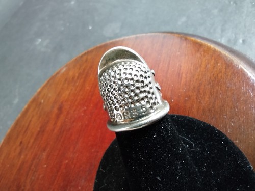 Roxanne Silver Plated Art Nouveau Half Thimble Open Nail Quilting Thimble 3.5 - Picture 8 of 12