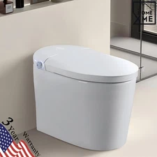 Auto Open Toilet Smart LED Display Bidet Auto Flush Dryer Tankless Heated Seat
