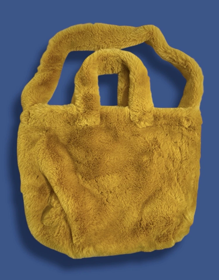 Bolso de Mano GINY Piel Sintética Oro Amarillo Flexible Cierre Magnético Suave Foto 3 de 4