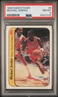 1986-87 Fleer Sticker Michael Jordan Rookie Card #8 PSA 8!