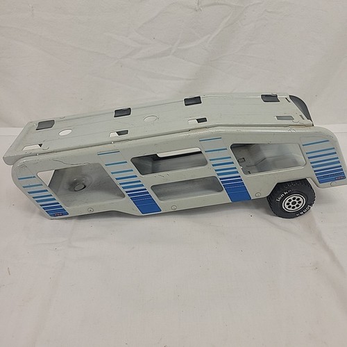 Vintage 70s Tonka Car Hauler Corvette Car Carrier Pressed Steel Trailer Only - Picture 5 of 10