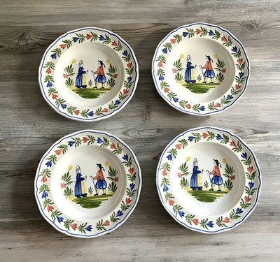 4 Piece Longchamp France Brittany Vegetable Bowls Vintage