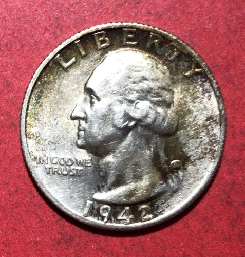 1942S US Washington SILVER Quarter! "San Francisco" Mint! Choice AU! Beauty!