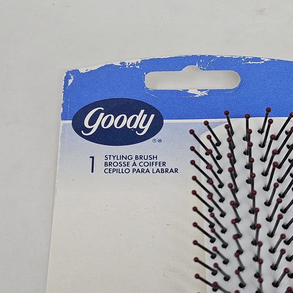 Vtg Goody Styling Brush 8" # 58726 Ball Tip Bristle Red 2002 - New Open Box - Image 3 of 4