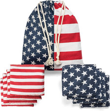 Regulation Cornhole Bean Bags: Set of 8 6"X6"/16Oz Double Stitched 12Oz Canvas