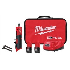 Milwaukee 2486-22 M12 Fuel Inline Die Grinder Kit w/ 2 Batteries