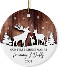 2024 Family Ornament for Three - Baby's First Christmas Decoration