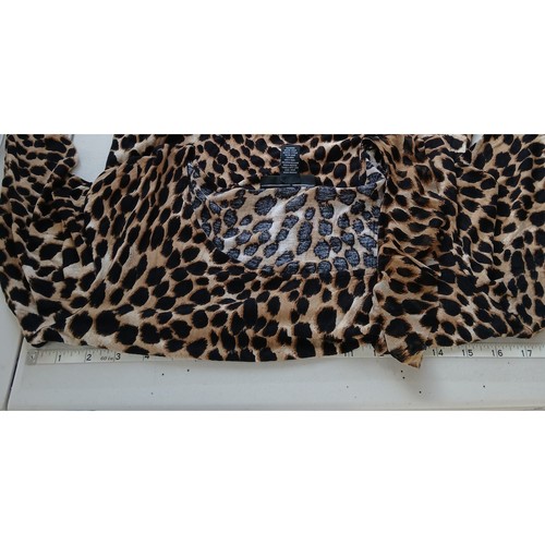 Camicetta INC International Concepts Y2K leopardata con volant donna XL mob moglie glam - Foto 7 di 9