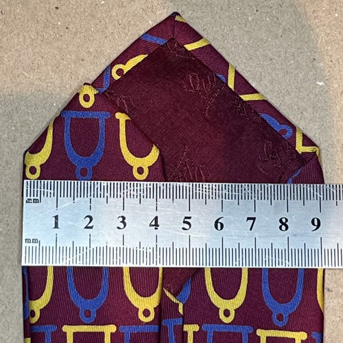 £180 GUCCI HERRENKRAWATTE ROT STEIGBÜGELMUSTER MUSTER LUXUS HERGESTELLT IN ITALIEN Y6 - Bild 12 von 14