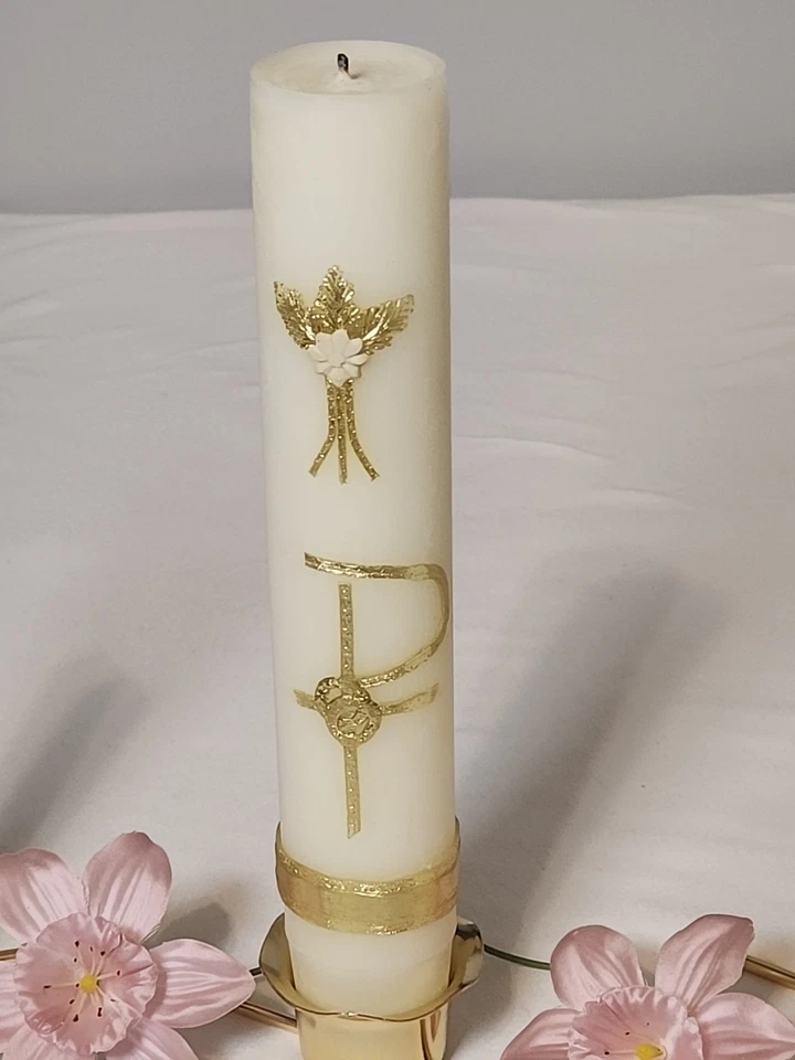 Vintage 1970s Wedding Candle Ensemble By Emkay With Original Box - Image 2 of 4