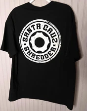 Santa Cruz Shredder Mens TSHIRT XL Black White Skateboarding Cotton Tee NWOTS