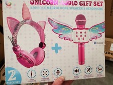 Kids Unicorn Audio Gift Set Head Phones  Microphone 