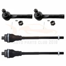 4x Front Tie Rod End Links Kit Inner and Outer For Chevy Silverado 1500 2500 4WD
