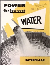 1954 Caterpillar Water Power for Low Cost Pump Brochure Perkins Milton Co Boston