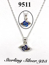 Evil eye Sterling Silver Necklaces #9511