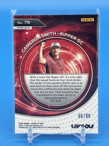2024 Panini Prizm Liv Golf Captains Cameron Smith #79 Blue Prizm /99 - Picture 2 of 2
