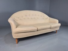 Vintage Swedish 3 Seat Sofa Cream Wool Paradise Nordiska Style MCM EB7772 M3SS