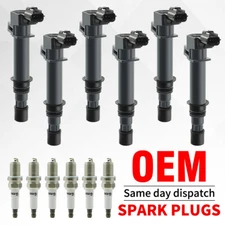 6pc spark plugs and ignition coil packs UF270 for 2002-2008 Jeep Liberty 3.7L V6