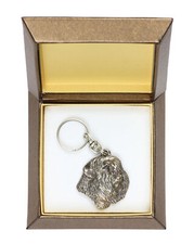 Bouvier des Flandres - Pendentif argenté avec un chien dans une boîte décorative