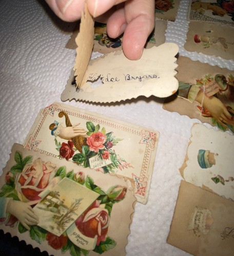 Victorian Calling Name Trade Cards Die Cut Decor-Jennie Dutton-Laura Peters - Picture 15 of 22