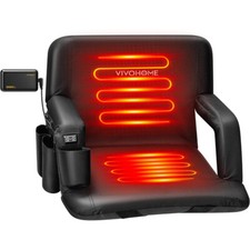 24.5'' Heated Stadium Seat Bleacher Chair w/ 20000mAh Power Bank Fast Charging