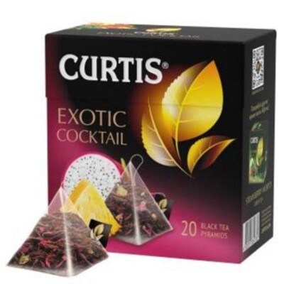 CURTIS Black Tea EXOTIC COCTAIL Pineapple Rosehip Raspberry Mango Flavor 20 Ct.