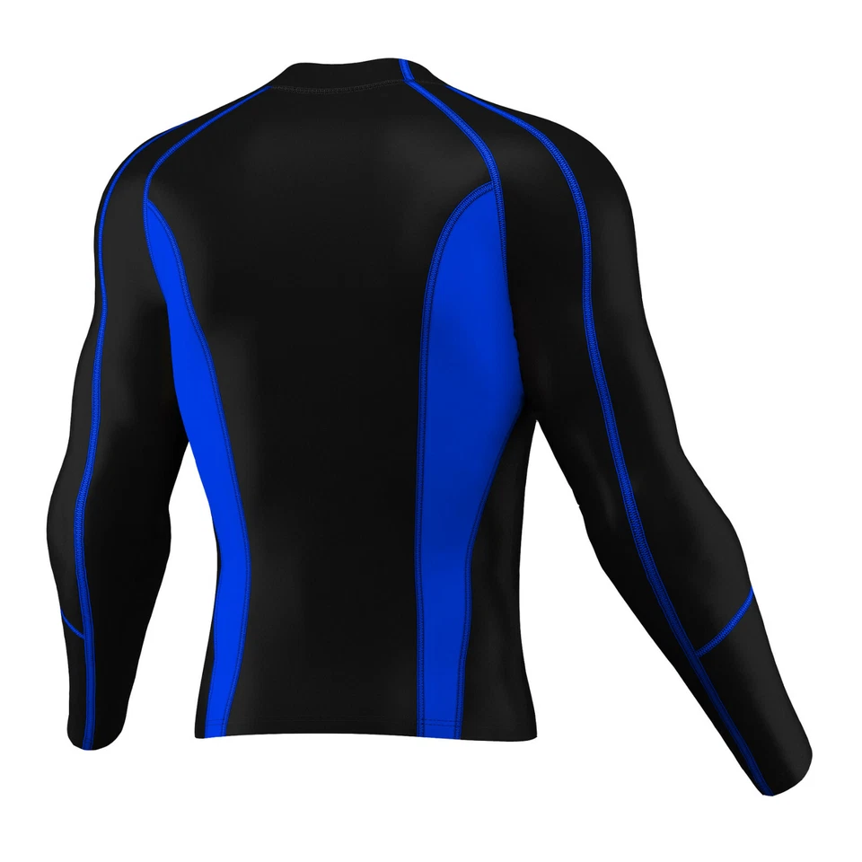 Mens Compression Armour Base Layer Top Long Sleeve Thermal Gym Sports Shirt - Image 3 of 4