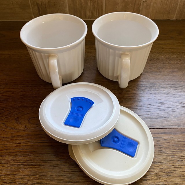 Corning Ware Vintage French White Stoneware 22 Oz Soup Bowl Mug Vented