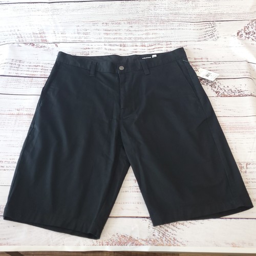 Volcom Mens Vmonty Stretch Navy/Black Chino Shorts Size 36 Black Casual Sh27
