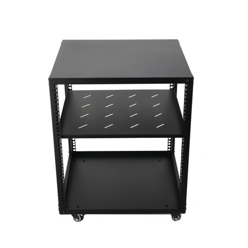 12HE Netzwerkschrank mit offenem Rahmen Server Schrank Tischrack & 4 Räder - Bild 13 von 16