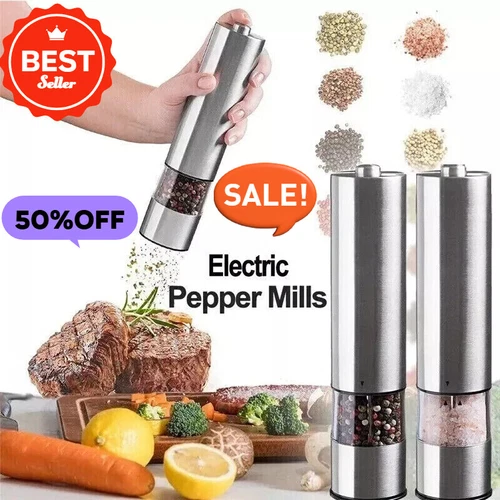 Electric Salt and Pepper Grinder Set, Automatic Gravity Salt and Pepper Grinder
