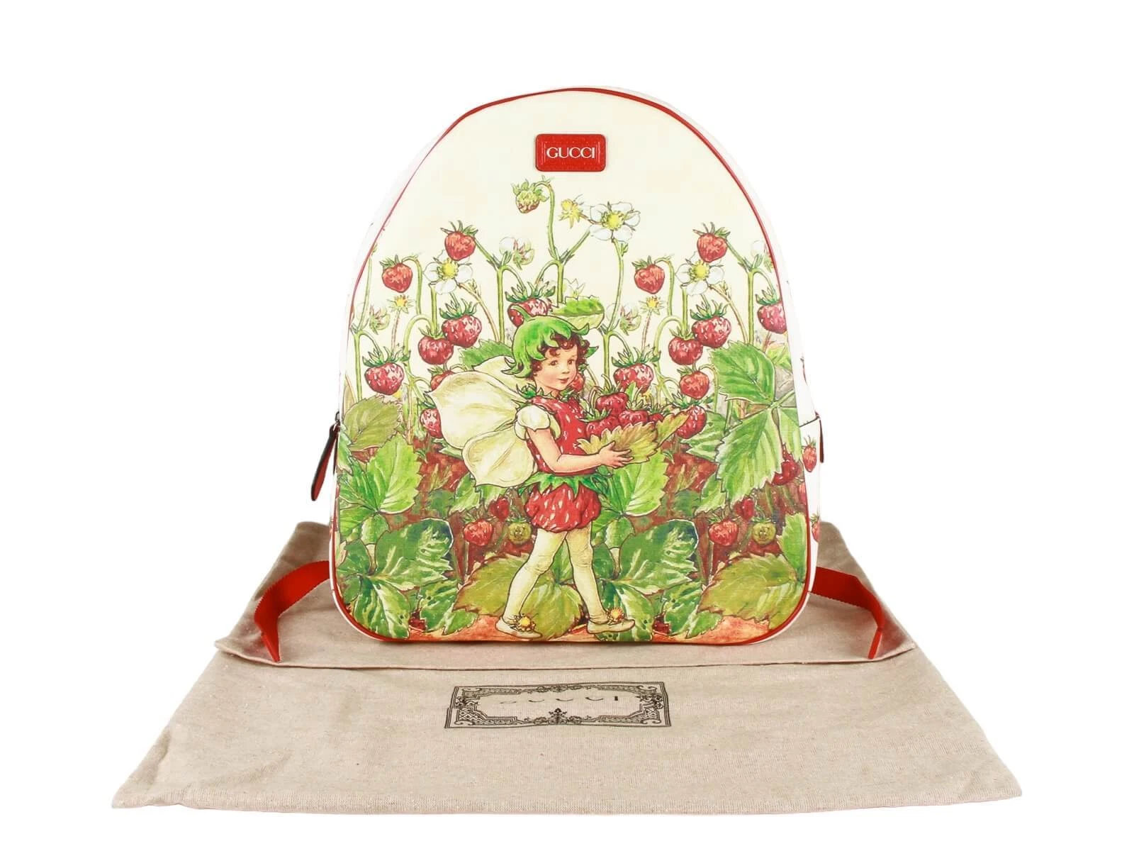 Sac à dos imprimé authentique Gucci enfants fées toile suprême
