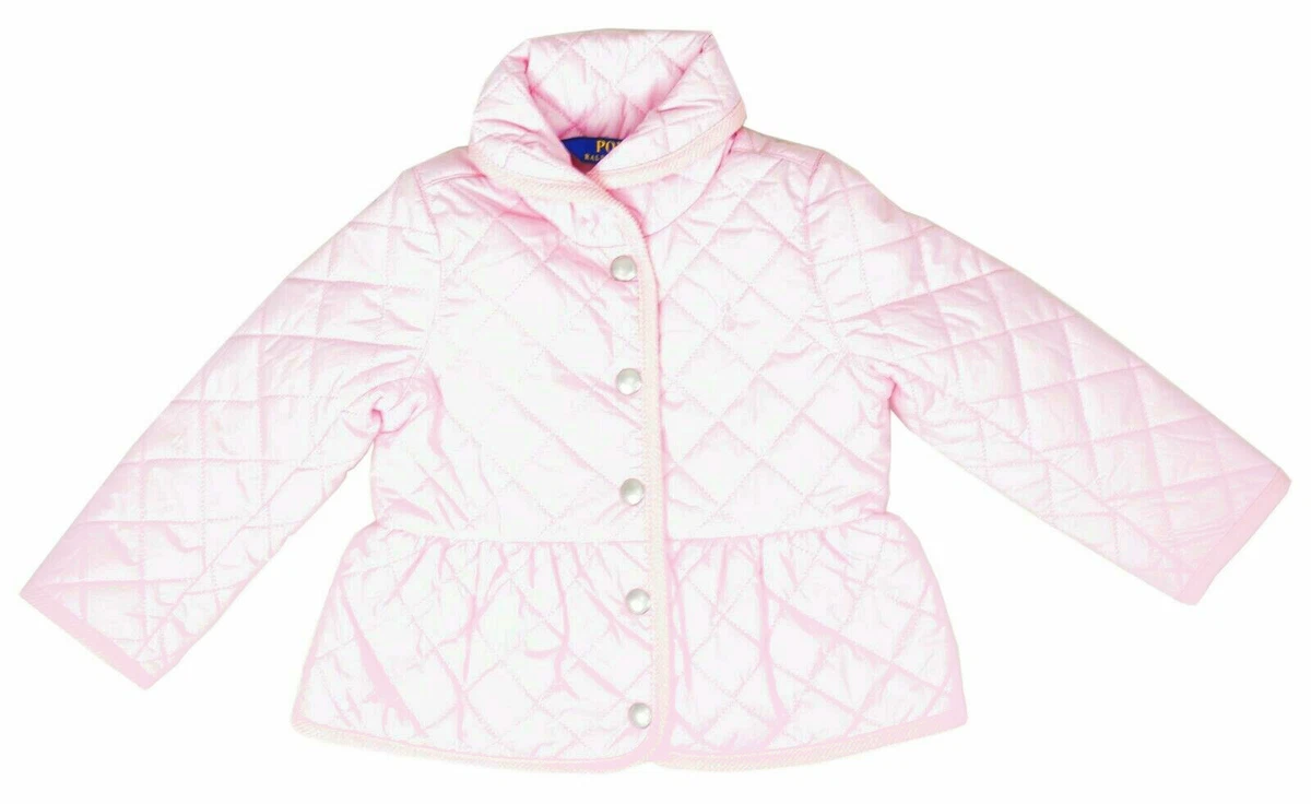 Ralph Lauren Kids Girls Pink Quilted Barn Jacket Coat, 6X, 9739-1 |