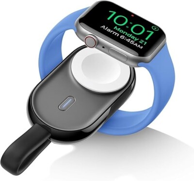 Mini Powerbank kompatibel mit Apple Watch Series (9-1) 1200mAh Tragbares B-Ware