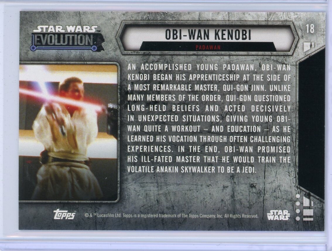 「EVOLUTION OF OBI-WAN」 OBI WAN-KENOBI / Star Wars Evolution (Topps 2016) BASE Trading