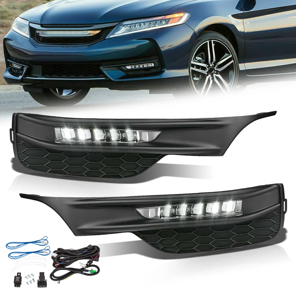 Luces antiniebla LED para Honda Accord 2016-2017 sedán 4 puertas con cableado de cubierta 16-17 Foto 3 de 4