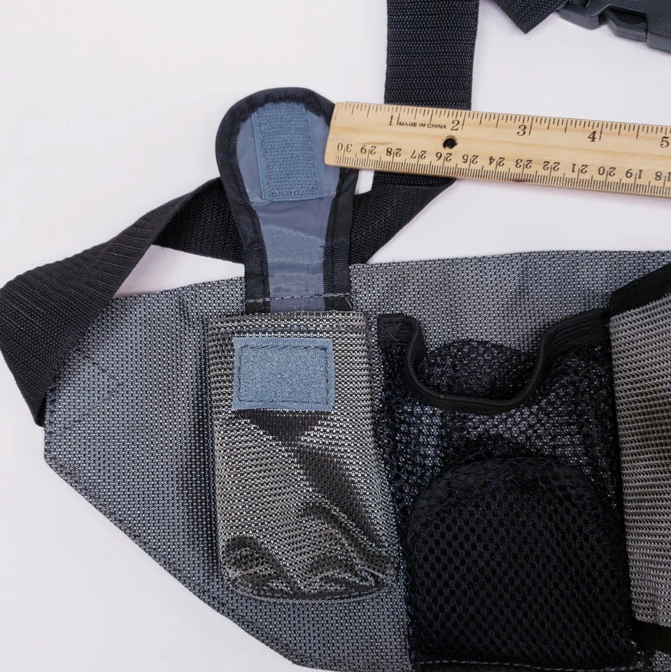 Bolso de Cintura K-Cliffs Eslinga Lateral Negro/Gris con Cartera para Senderismo Compras y Viajes Foto 4 de 4