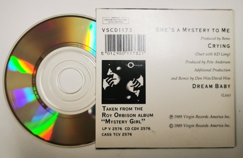 ROY ORBISON CD She's A Mystery To Me /Cryin w K LANG 3 Track 3" 1989 UNPLAYED - Picture 2 of 6