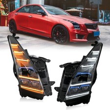 LED Projector Headlights For Cadillac ATS Sedan Halogen/Xenon HeadLamp 2013-2019