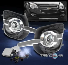 2010-2015 CHEVY EQUINOX BUMPER DRIVING FOG LIGHTS LAMPS CHROME W/8K HID+HARNESS