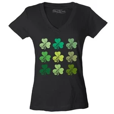 Shamrock Green Clovers St Patrick's Day Women's V-Neck T-shirt St. Patricks Tee