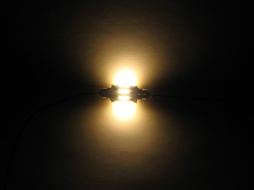 Lampe Bulb Birne LED warm Soffitte festoon C18W 42mm 6V 12V Blinker Stopplich MZ - Picture 2 of 2