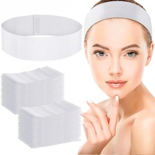 100pcs Disposable Headbands for Facial Spa Stretch Non-Woven Skin Care Hair Band