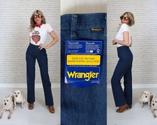 1970s Unworn Wrangler Jeans  27 Waist  Vintage Dark Blue High Waist Denim