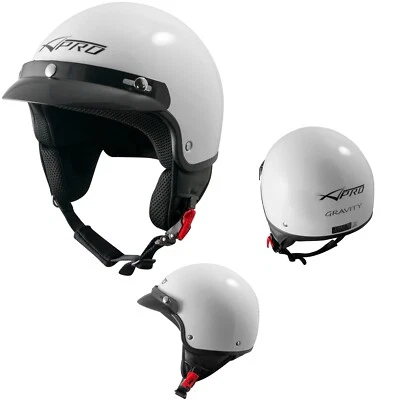 Casque Moto Scooter Jet Ouvert Visière ECE 22-06 SonicMoto Blanc - Photo 1/4