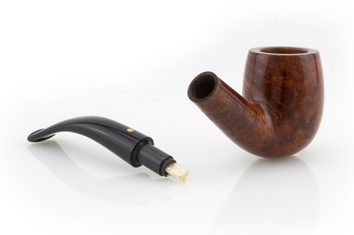Pipa Savinelli Punto Oro Gold 606 KS 6mm Billiar curva liscia Hand Cut Italy - Imagen 3 de 4