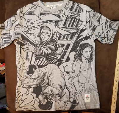 ECKO UNLTD ALL OVER GRAPHIC TEE COMICS SERIES XL COTTON