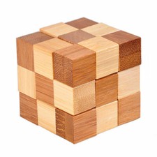Mini Bamboo Rattler Wood Construction Puzzle Wooden Brain Teaser