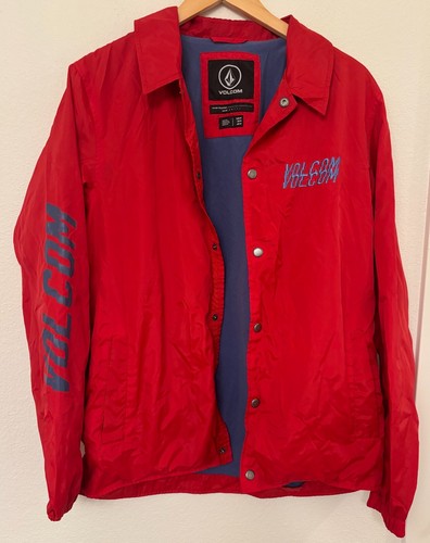 Volcom Jacket Red Size Medium Snap Button water resistant, skateboarding surf - Picture 2 of 12